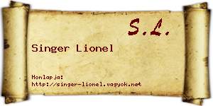 Singer Lionel névjegykártya